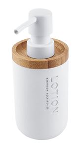 NIMCO KORA dávkovač tekutého mydla 270 ml, polyresín, biela/bambus