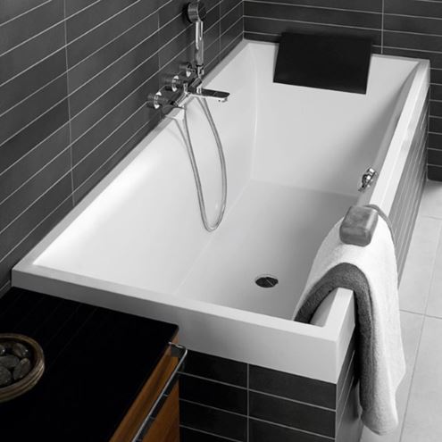 VILLEROY & BOCH SQUARO vaňa 180x80 cm, pre 2 osoby, s nožičkami, quaryl UBQ180SQR2V-01 Obrázek - fotka
