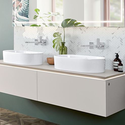 VILLEROY & BOCH COLLARO umývadlo na dosku 56 cm, bez prepadu, alpská biela 4A195601 Obrázek - fotka