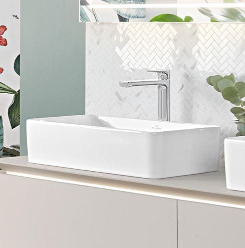 VILLEROY & BOCH COLLARO umývadlo na dosku 56 cm, bez prepadu, CeramicPlus, alpská biela 4A2056R1 Obrázek - fotka