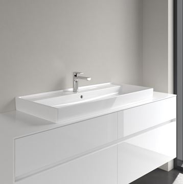 VILLEROY & BOCH COLLARO umývadlo 100 cm, s otvorom pre batériu a prepadom, brúsené, alpská biela 4A331G01 Obrázek - fotka