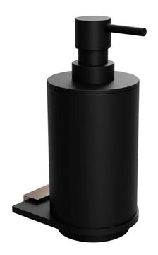 BEMETA GALLA dávkovač tekutého mydla 230 ml, nástenný, polyresin, matná čierna/coffee-gold