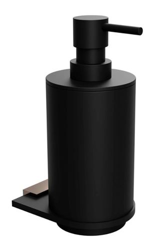 BEMETA GALLA dávkovač tekutého mydla 230 ml, nástenný, polyresin, matná čierna/coffee-gold 108109010 Obrázek - Hlavní obrázek