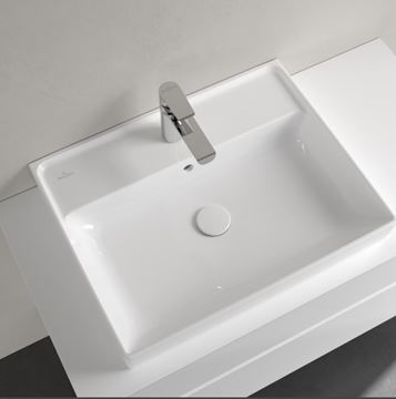 VILLEROY & BOCH COLLARO umývadlo 60 cm, s otvorom pre batériu a prepadom, brúsené, alpská biela 4A336G01 Obrázek - fotka