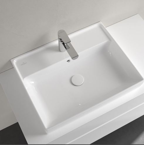 VILLEROY & BOCH COLLARO umývadlo 60 cm, s otvorom pre batériu a prepadom, brúsené, alpská biela 4A336G01 Obrázek - fotka