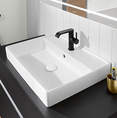 VILLEROY & BOCH COLLARO umývadlo 60 cm, s otvorom pre batériu a prepadom, brúsené, alpská biela 4A336G01 Obrázek - fotka