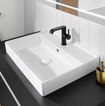 VILLEROY & BOCH COLLARO umývadlo 60 cm, s otvorom pre batériu a prepadom, brúsené, alpská biela 4A336G01 Obrázek - fotka