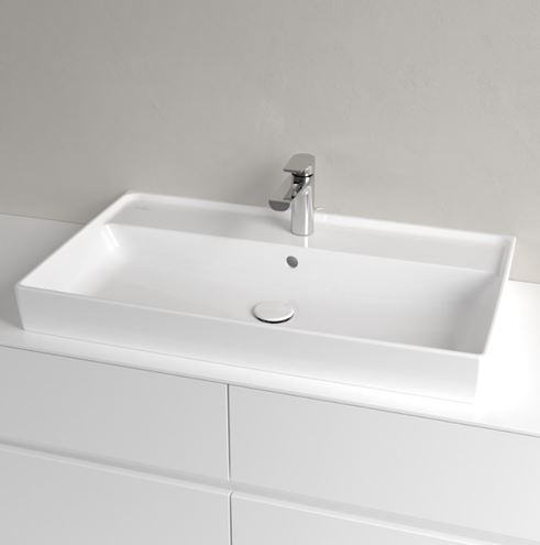 VILLEROY & BOCH COLLARO umývadlo 80 cm, s otvorom pre batériu a prepadom, brúsené, alpská biela 4A338G01 Obrázek - fotka