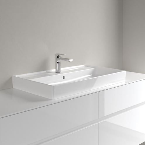 VILLEROY & BOCH COLLARO umývadlo 80 cm, s otvorom pre batériu a prepadom, brúsené, alpská biela 4A338G01 Obrázek - fotka