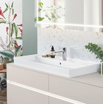 VILLEROY & BOCH COLLARO umývadlo 80 cm, s otvorom pre batériu a prepadom, brúsené, alpská biela 4A338G01 Obrázek - fotka