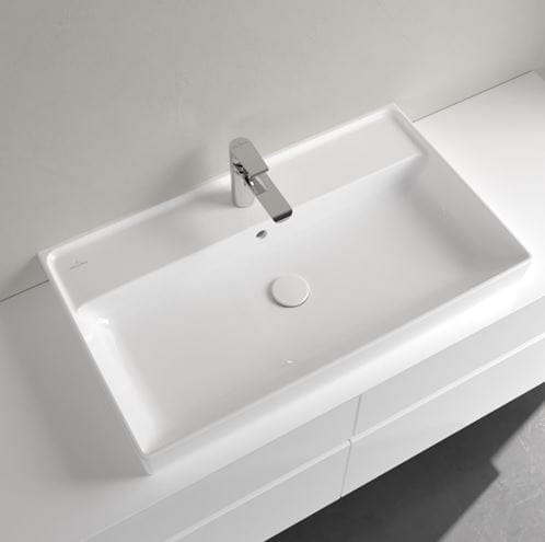 VILLEROY & BOCH COLLARO umývadlo 80 cm, s otvorom pre batériu a prepadom, CeramicPlus, brúsené, alpská biela 4A338GR1 Obrázek - fotka