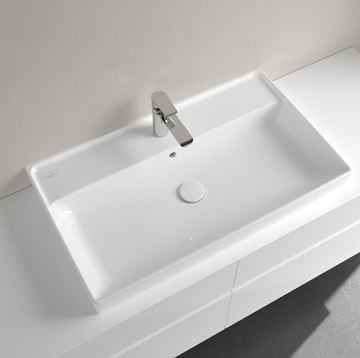 VILLEROY & BOCH COLLARO umývadlo 80 cm, s otvorom pre batériu a prepadom, CeramicPlus, brúsené, alpská biela 4A338GR1 Obrázek - fotka