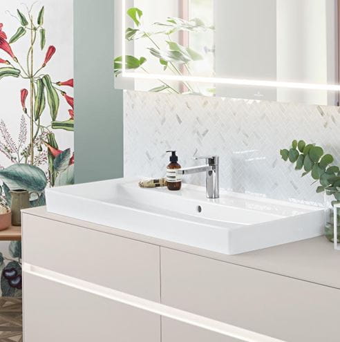 VILLEROY & BOCH COLLARO umývadlo 80 cm, s otvorom pre batériu a prepadom, CeramicPlus, brúsené, alpská biela 4A338GR1 Obrázek - fotka