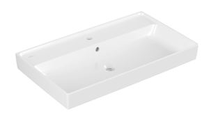 VILLEROY & BOCH COLLARO umývadlo 80 cm, s otvorom pre batériu a prepadom, CeramicPlus, brúsené, alpská biela
