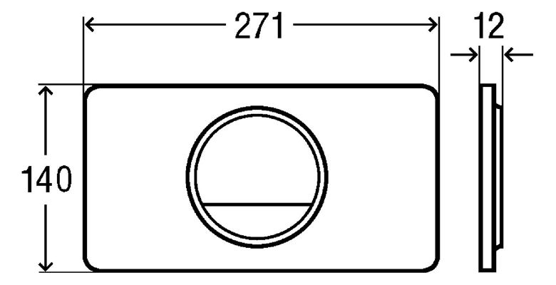 VIEGA VISIGN FOR STYLE 13 8333.1 ovládacie tlačidlo pre dve splachovania, plast, chróm 654504 Technický nákres