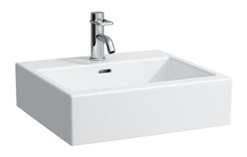 LAUFEN LIVING CITY umývadlo na dosku 50 cm, s otvorom pre batériu a prepadom, brúsené