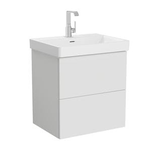 VITRA METROPOLE PURE skrinka s umývadlom 60x47x67, 5 cm, 2 zásuvky, Push-open, s osvetlením, matná svetlo šedá