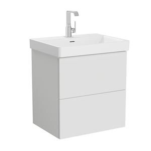 VITRA METROPOLE PURE skrinka s umývadlom 60x47x67, 5 cm, 2 zásuvky, Push-open, s osvetlením, matná svetlo šedá