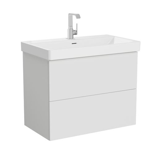 VITRA METROPOLE PURE skrinka s umývadlom 80x47x67, 5 cm, 2 zásuvky, Push-open, s osvetlením, matná svetlo šedá 67209 Obrázek - Hlavní obrázek