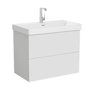 VITRA METROPOLE PURE skrinka s umývadlom 80x47x67, 5 cm, 2 zásuvky, Push-open, s osvetlením, matná svetlo šedá