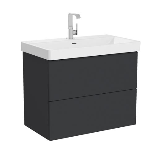 VITRA METROPOLE PUREskrinka s umývadlom 80x47x67, 5 cm, 2 zásuvky, Push-open, s osvetlením, graphite mat 67222 Obrázek - Hlavní obrázek