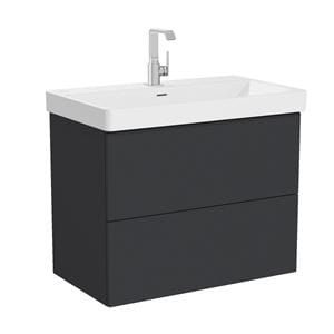 VITRA METROPOLE PUREskrinka s umývadlom 80x47x67, 5 cm, 2 zásuvky, Push-open, s osvetlením, graphite mat