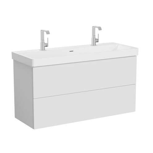 VITRA METROPOLE PURE skrinka s umývadlom 120x47x67, 5 cm, 2 zásuvky, Push-open, s osvetlením, matná svetlo šedá 67211 Obrázek - Hlavní obrázek