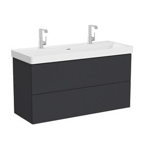 VITRA METROPOLE PURE skrinka s umývadlom 120x47x67, 5 cm, 2 zásuvky, Push-open, s osvetlením, graphite mat
