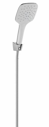 RAVAK 907.00 sprchová súprava 3-dielna, ručná sprcha 120x120 mm, 3 prúdy, hadica, držiak, biela/lesklý chróm X07S010 Obrázek - Hlavní obrázek