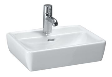 LAUFEN PRO umývadielko na dosku 45 cm, s otvorom pre batériu a prepadom, brúsené