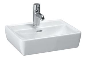 LAUFEN PRO umývadielko na dosku 45 cm, s otvorom pre batériu a prepadom, brúsené