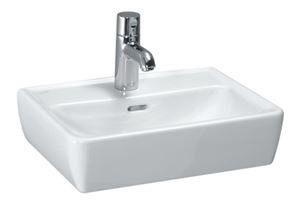 LAUFEN PRO umývadielko na dosku 45 cm, s otvorom pre batériu a prepadom, brúsené