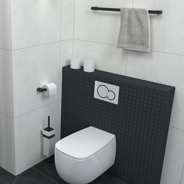 NIMCO KIBO WC kefa, nástenná, keramika, biela/čierna KI-14094K-90 Obrázek - fotka