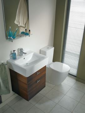 CONCEPT CUBE umývadlo 50 cm s otvorom pre batériu a prepadom, alpská biela E788101 Obrázek - fotka