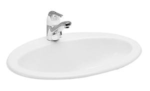 LAUFEN INDOVA umývadlo 61 cm, s otvorom pre batériu a prepadom