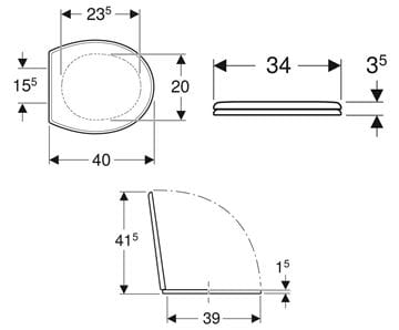 GEBERIT BAMBINI detské WC sedadlo 573334000 Technický nákres
