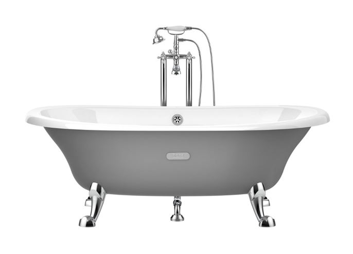 ROCA NEWCAST voľne stojaca vaňa 170x85 cm, bez nožičiek, liatina, antislip, šedá/biela A233650000 Obrázek - fotka