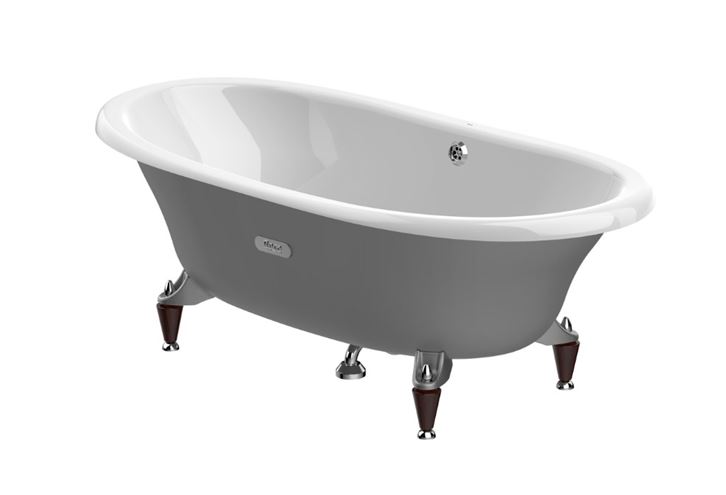 ROCA NEWCAST voľne stojaca vaňa 170x85 cm, bez nožičiek, liatina, antislip, šedá/biela A233650000 Obrázek - Hlavní obrázek