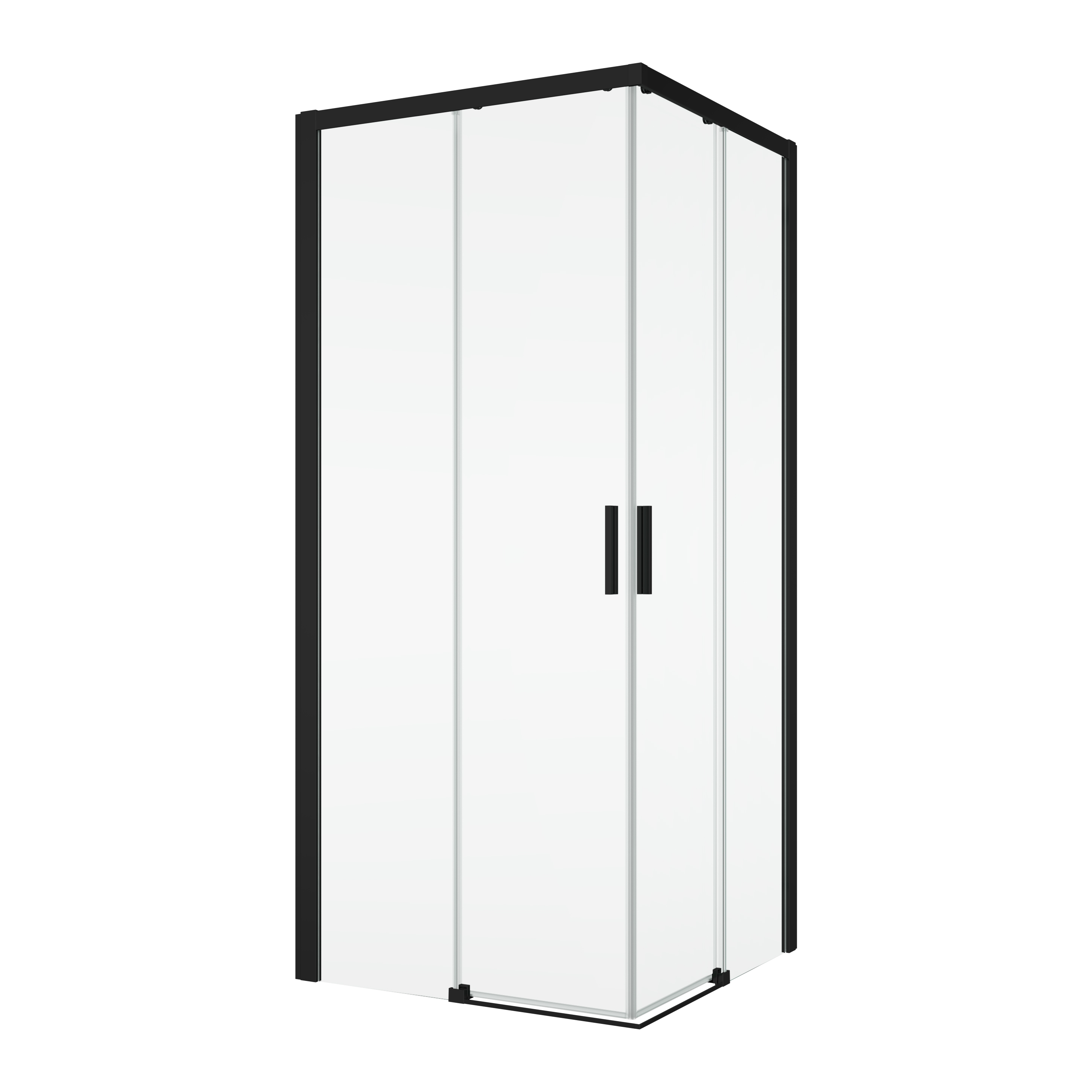 RONAL TOP-LINE S TLSAC sprchový kút 90x90 cm, rohový vstup, posuvné dvere, black line/číre sklo