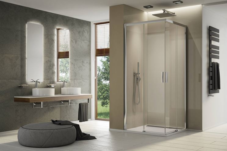 RONAL TOP-LINE S TLSAC sprchový kút 90x90 cm, rohový vstup, posuvné dvere, aluchróm/číre sklo TLSAC 090 50 07 Obrázek - fotka