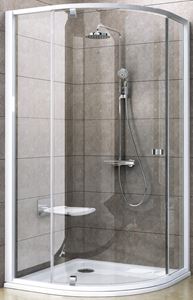 RAVAK PIVOT PSKK3 80 sprchovací kút 80x80 cm, R500, pivotové dvere, biela/chróm/sklo transparent