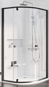 RAVAK PIVOT PSKK3 90 sprchovací kút 90x90 cm, R500, pivotové dvere, black/sklo transparent