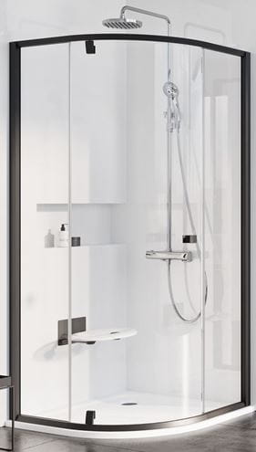 RAVAK PIVOT PSKK3 90 sprchovací kút 90x90 cm, R500, pivotové dvere, black/sklo transparent 37677300Z1 Obrázek - Hlavní obrázek