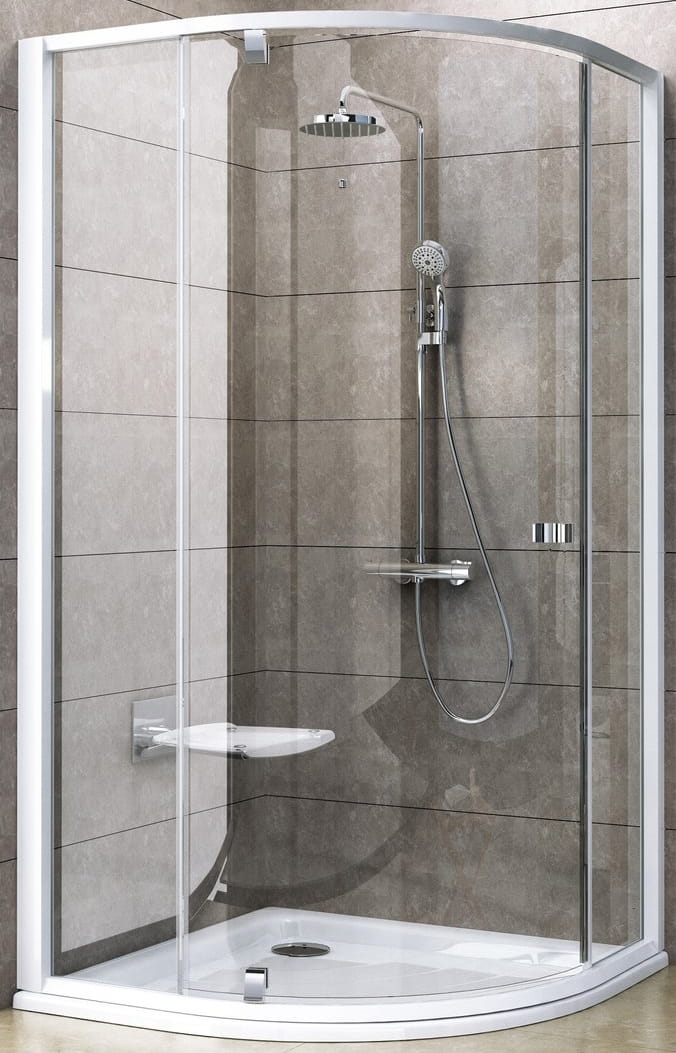 RAVAK PIVOT PSKK3 90 sprchovací kút 90x90 cm, R500, pivotové dvere, biela/chróm/sklo transparent
