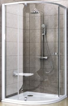 RAVAK PIVOT PSKK3 100 sprchovací kút 100x100 cm, R500, pivotové dvere, biela/chróm/sklo transparent