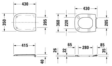 DURAVIT D-CODE WC sedadlo 0067310000 Technický nákres