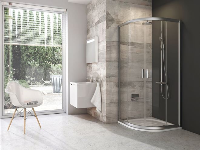 RAVAK BLIX BLCP4 80 sprchovací kút 80x80 cm, R500, posuvné dvere, satin/sklo transparent 3B240U00Z1 Obrázek - fotka