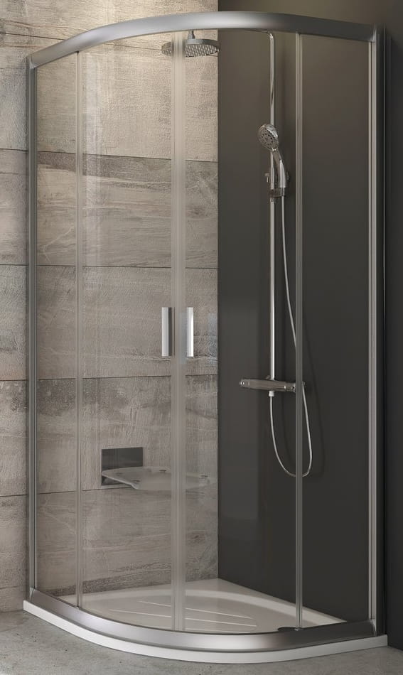 RAVAK BLIX BLCP4 80 sprchovací kút 80x80 cm, R500, posuvné dvere, satin/sklo transparent