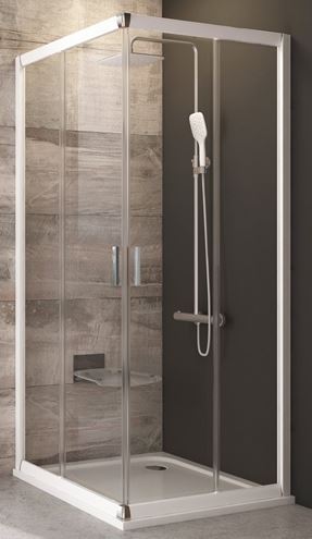 RAVAK BLIX BLRV2 90 sprchový kút 90x90 cm, rohový vstup, posuvné dvere, biela/sklo transparent 1LV70100Z1 Obrázek - Hlavní obrázek