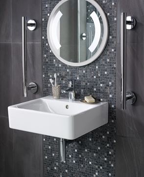 CONCEPT CUBE umývadlo 40 cm, s otvorom pre batériu a prepadom, alpská biela E803101 Obrázek - fotka
